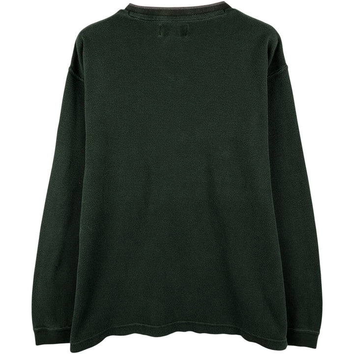 Ralph Lauren CHAPS V-neck long T-shirt, men's XL size cotton Green type dark green Vintage Second Hand