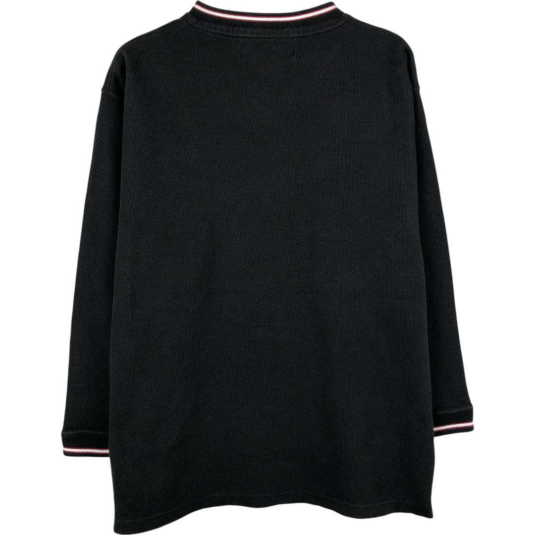 Ralph Lauren CHAPS V-neck long T-shirt, men's size L cotton black type Vintage Second Hand