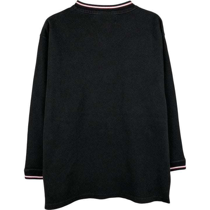 Ralph Lauren CHAPS V-neck long T-shirt, men's size L cotton black type Vintage Second Hand