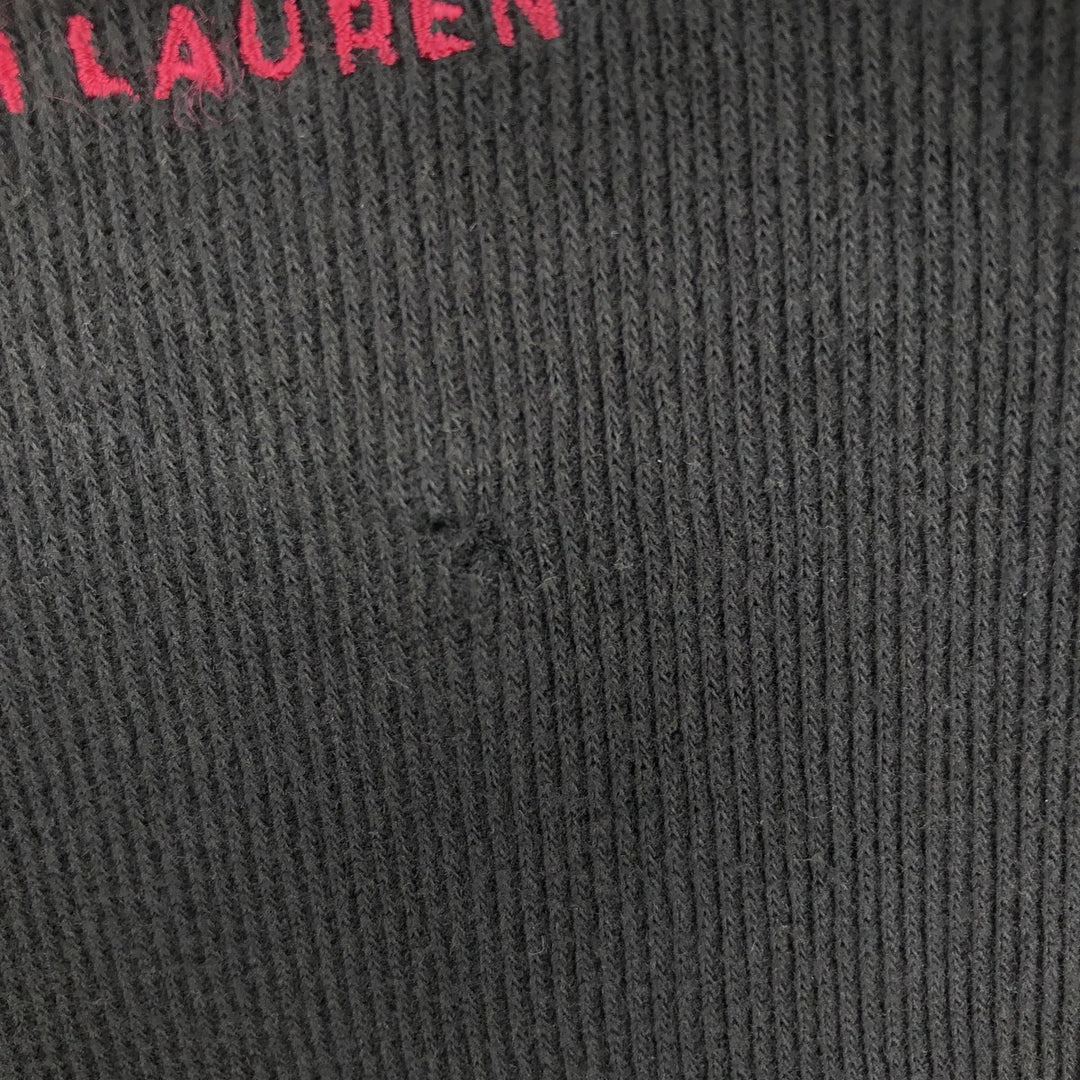 Ralph Lauren CHAPS V-neck long T-shirt, men's size L cotton black type Vintage Second Hand