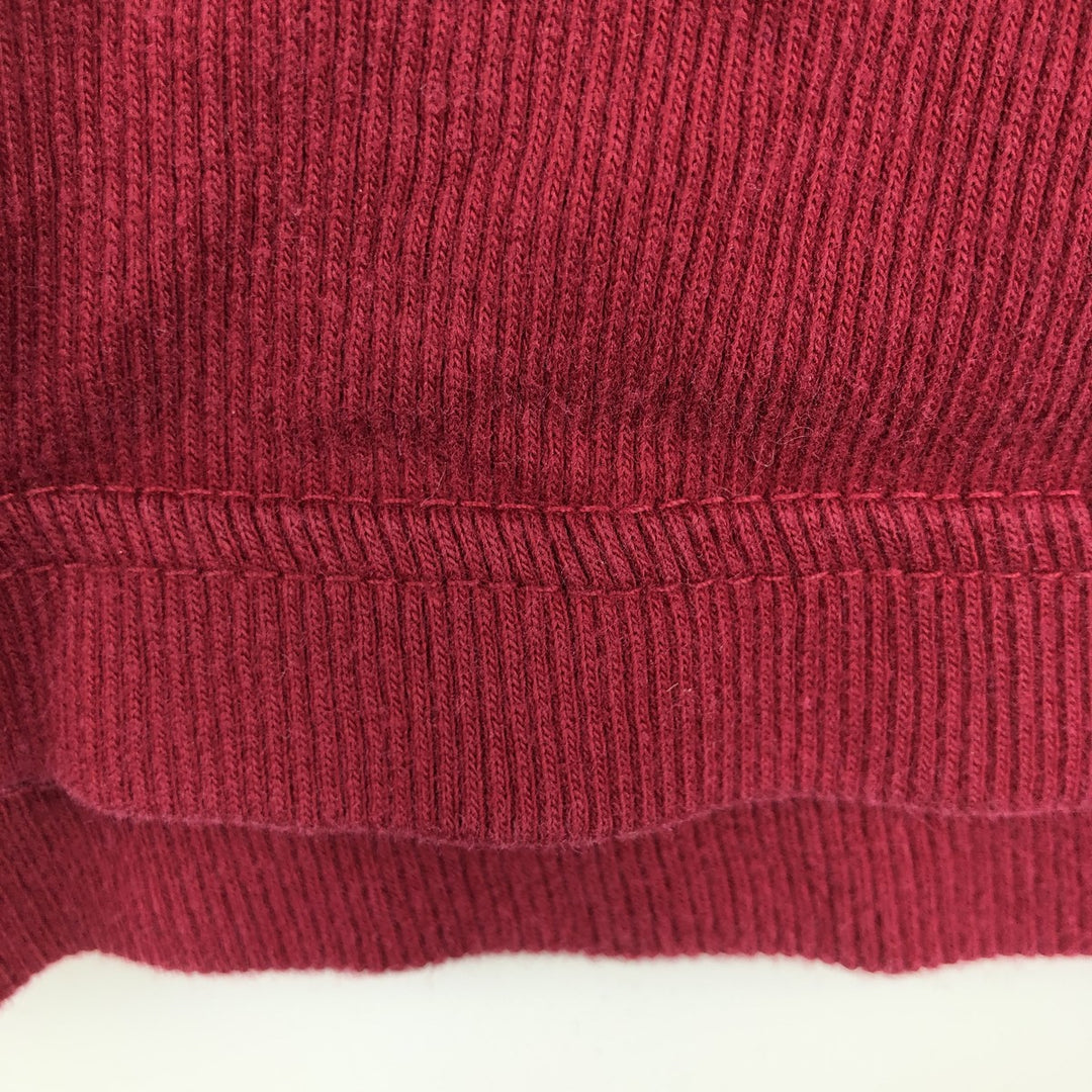 Ralph Lauren CHAPS V-neck long T-shirt, men's XL size cotton wine-red Vintage Second Hand