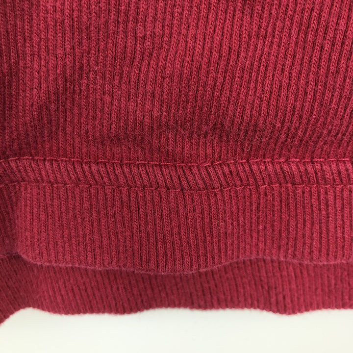 Ralph Lauren CHAPS V-neck long T-shirt, men's XL size cotton wine-red Vintage Second Hand