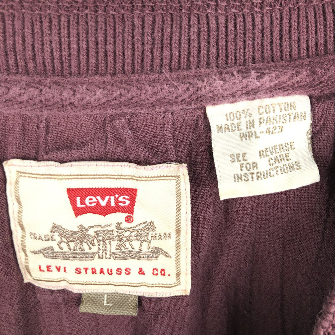 Levi's Henley neck long T-shirt, men's size L cotton purple type Vintage Second Hand