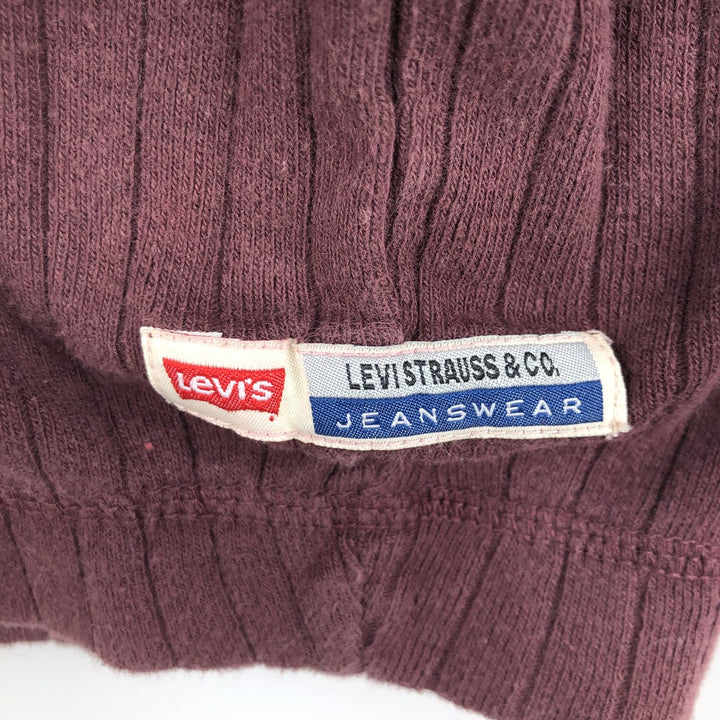 Levi's Henley neck long T-shirt, men's size L cotton purple type Vintage Second Hand