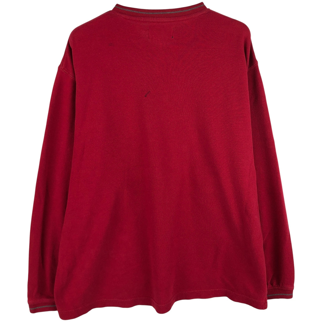 Ralph Lauren CHAPS V-neck long T-shirt, men's XL size cotton red type Vintage Second Hand