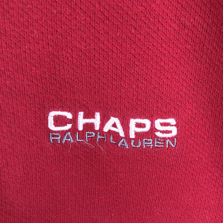 Ralph Lauren CHAPS V-neck long T-shirt, men's XL size cotton red type Vintage Second Hand