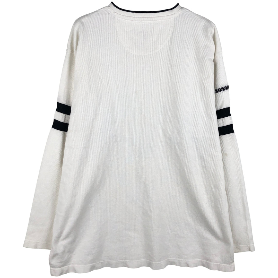 Ralph Lauren CHAPS V-neck long T-shirt, men's XXL cotton white type Vintage Second Hand