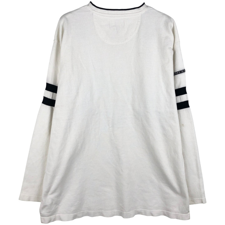 Ralph Lauren CHAPS V-neck long T-shirt, men's XXL cotton white type Vintage Second Hand