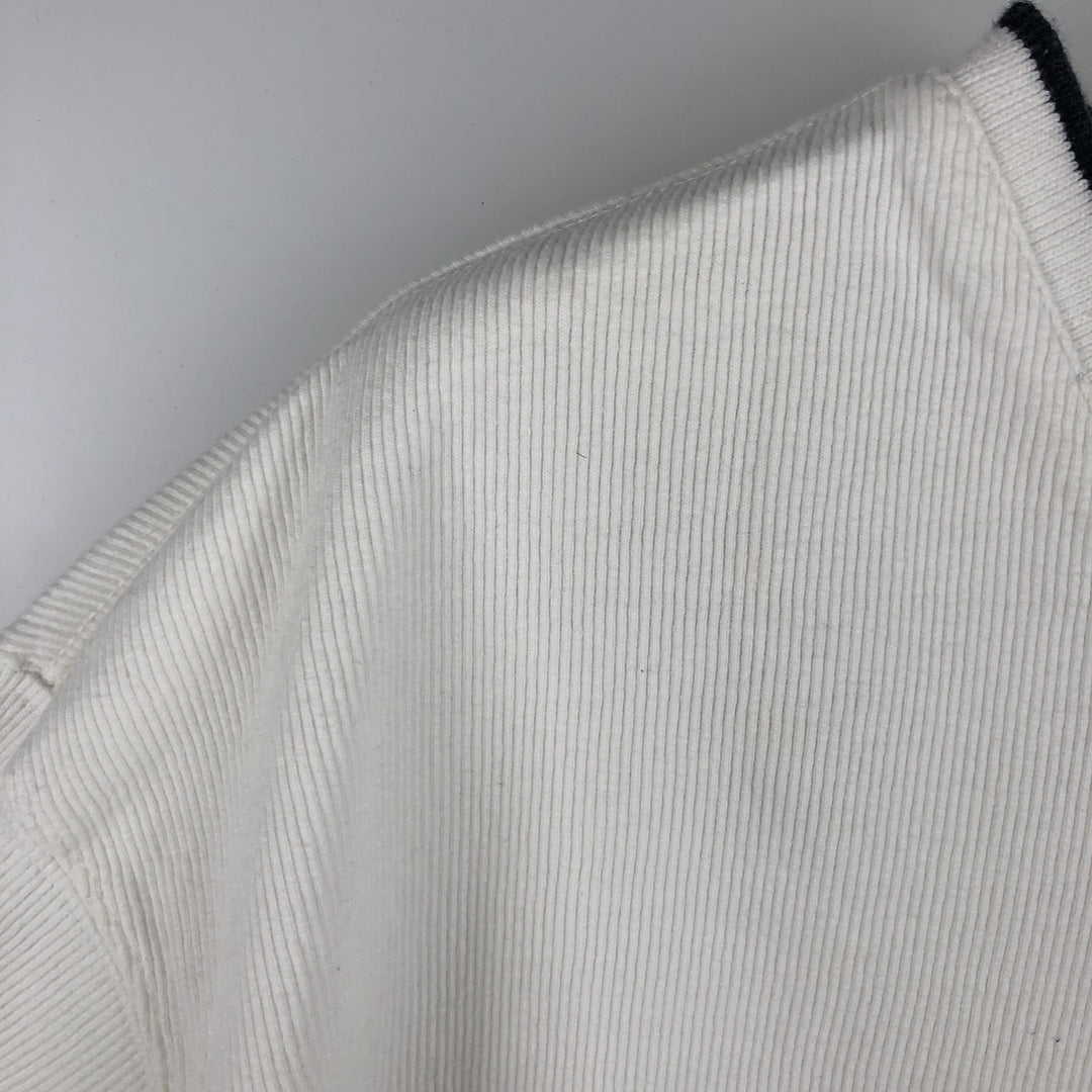 Ralph Lauren CHAPS V-neck long T-shirt, men's XXL cotton white type Vintage Second Hand