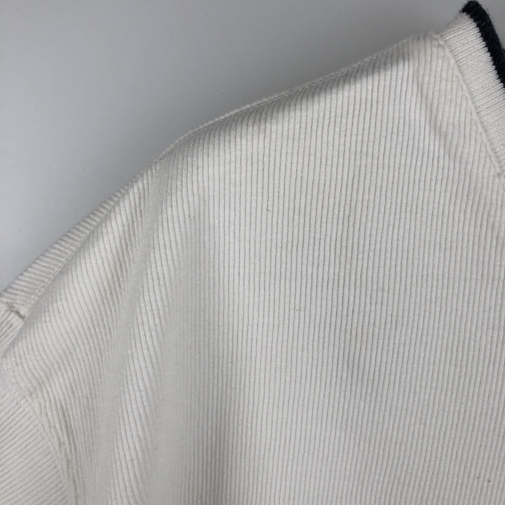 Ralph Lauren CHAPS V-neck long T-shirt, men's XXL cotton white type Vintage Second Hand