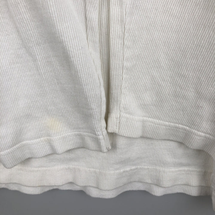 Ralph Lauren CHAPS V-neck long T-shirt, men's XXL cotton white type Vintage Second Hand