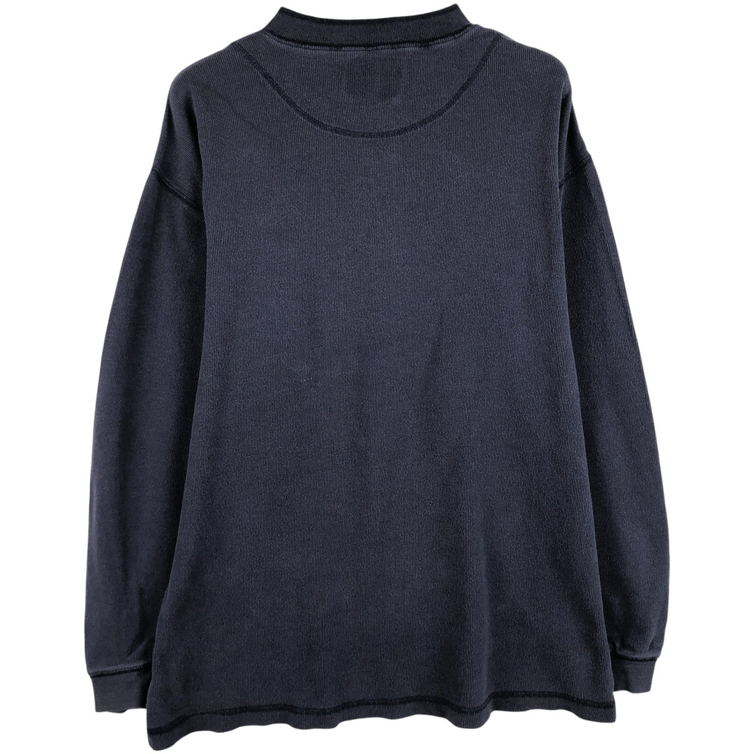 Levi's Henley neck long T-shirt, men's size L cotton navy blue type Vintage Second Hand