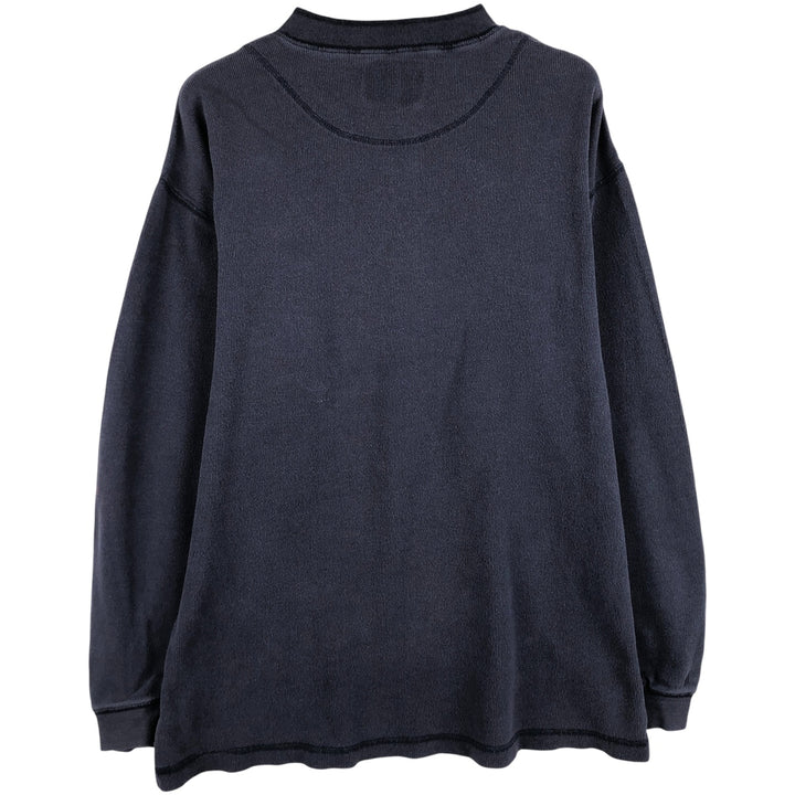 Levi's Henley neck long T-shirt, men's size L cotton navy blue type Vintage Second Hand