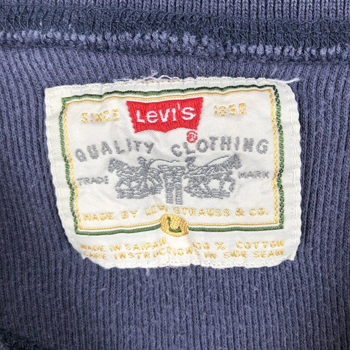Levi's Henley neck long T-shirt, men's size L cotton navy blue type Vintage Second Hand