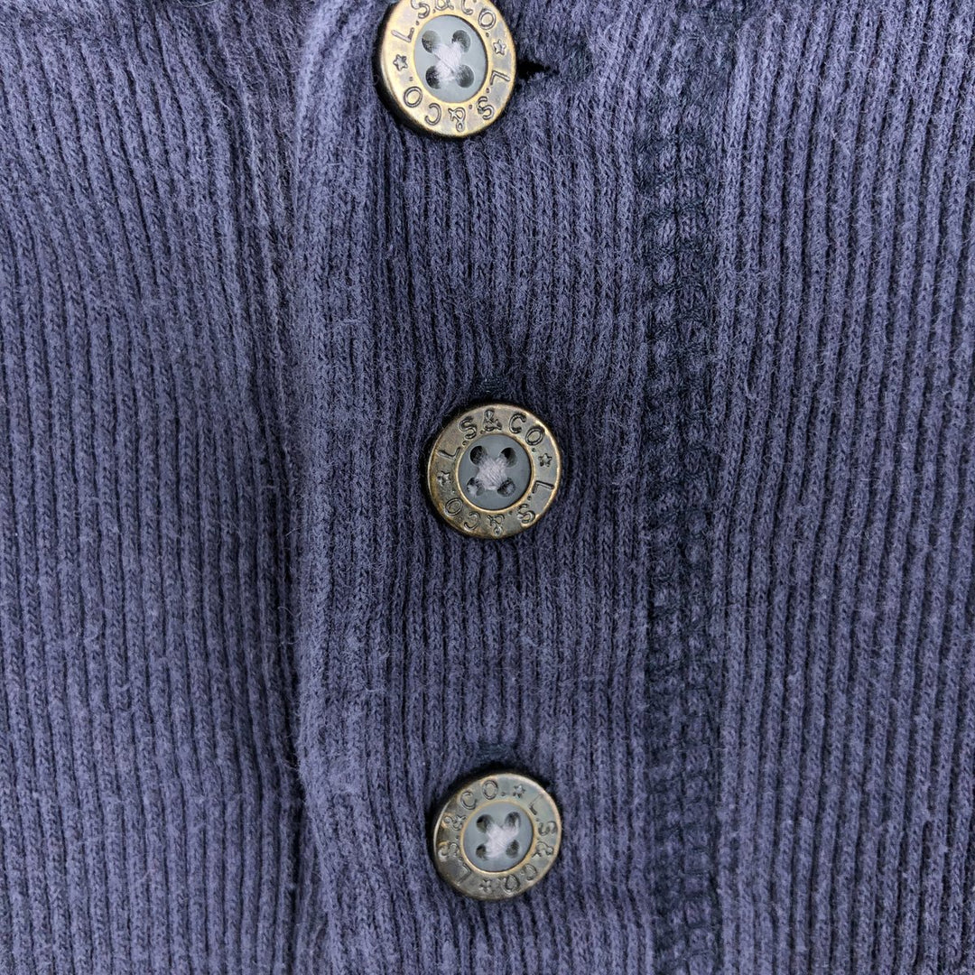 Levi's Henley neck long T-shirt, men's size L cotton navy blue type Vintage Second Hand