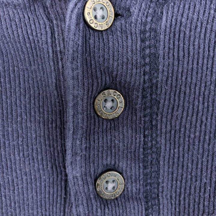 Levi's Henley neck long T-shirt, men's size L cotton navy blue type Vintage Second Hand