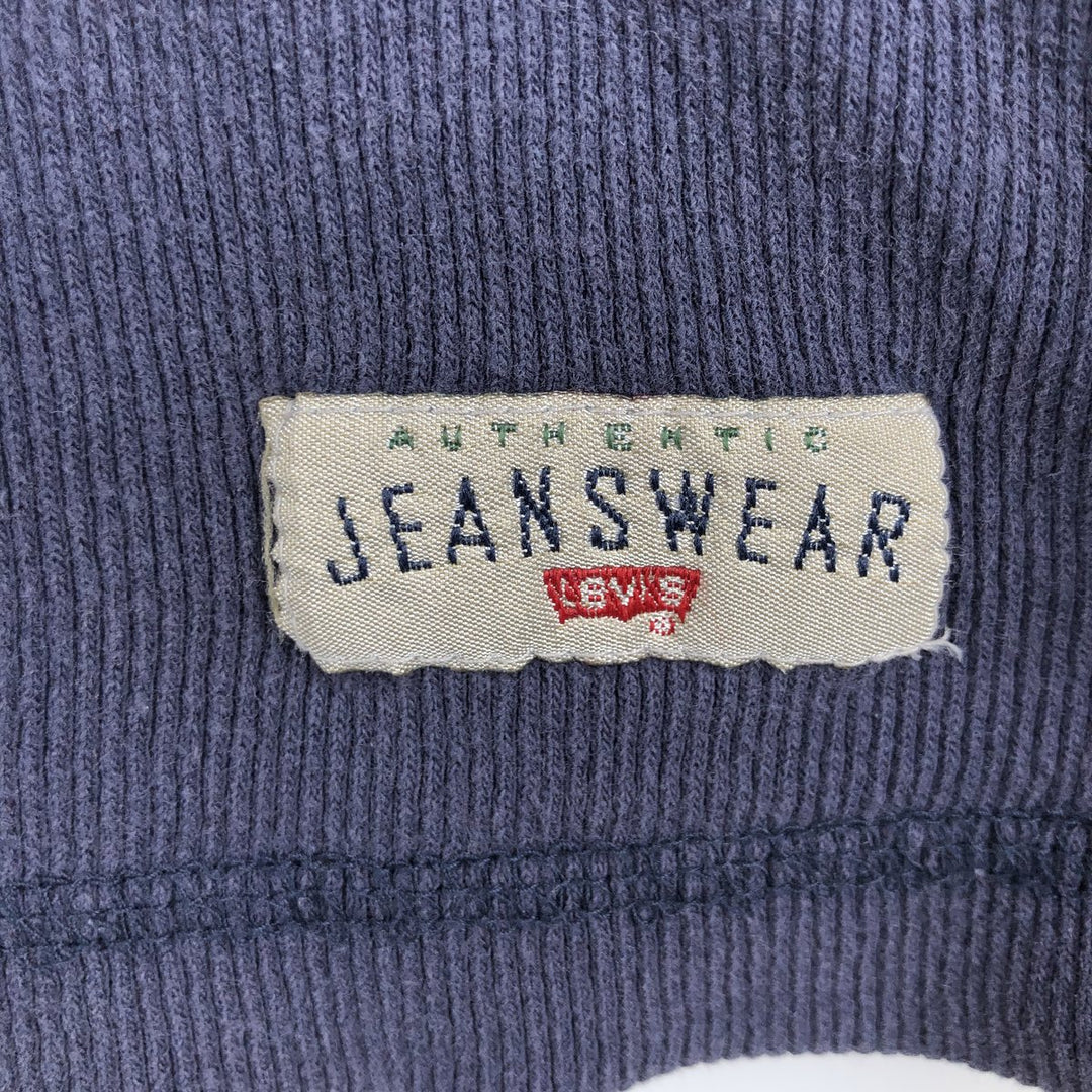 Levi's Henley neck long T-shirt, men's size L cotton navy blue type Vintage Second Hand