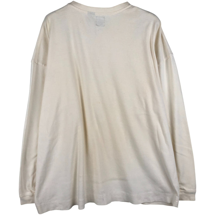 90'S GAP Vintage Henley Neck Long Sleeve T-Shirt, Men's XL cotton ivory Vintage Second Hand