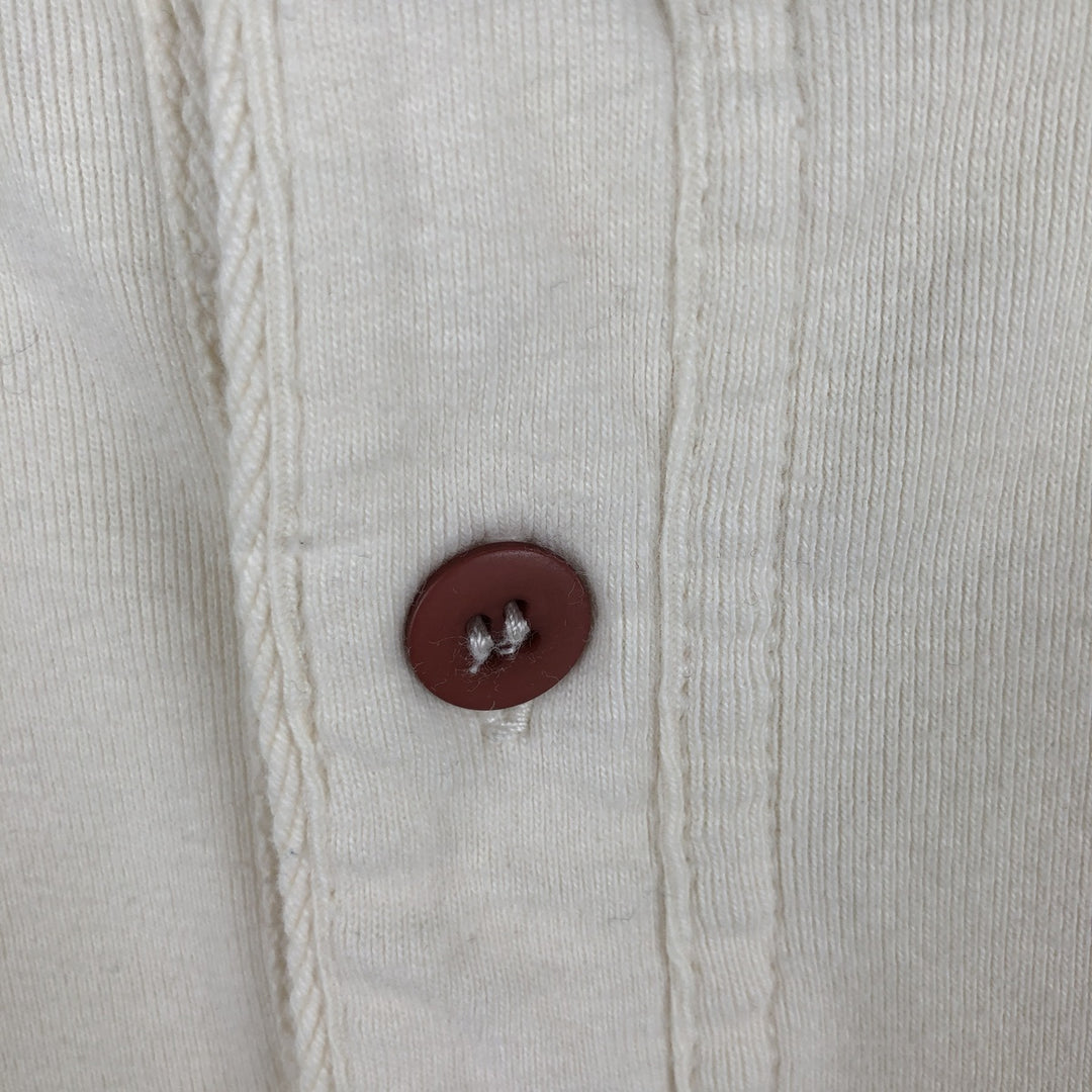 90'S GAP Vintage Henley Neck Long Sleeve T-Shirt, Men's XL cotton ivory Vintage Second Hand