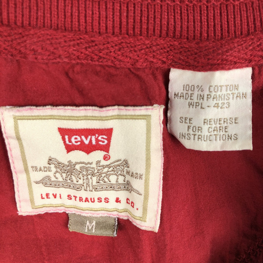 Levi's Henley neck long T-shirt, men's size M cotton red type Vintage Second Hand