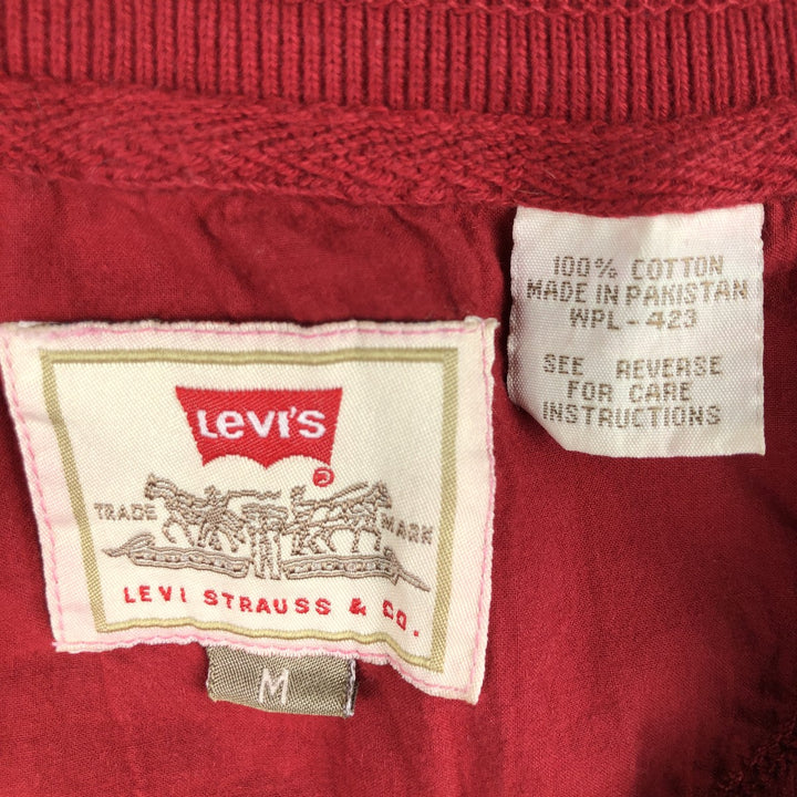 Levi's Henley neck long T-shirt, men's size M cotton red type Vintage Second Hand