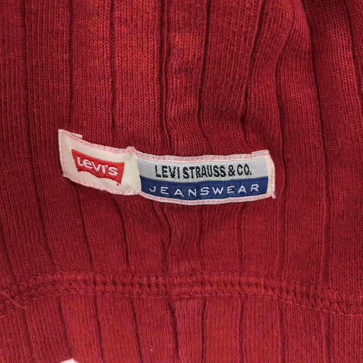 Levi's Henley neck long T-shirt, men's size M cotton red type Vintage Second Hand