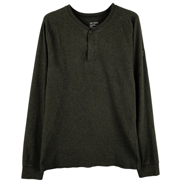 Arc'teryx ARC'TERYX Henley Neck Pique Long Sleeve T-Shirt, Men's Size M cotton Khaki type Vintage Second Hand
