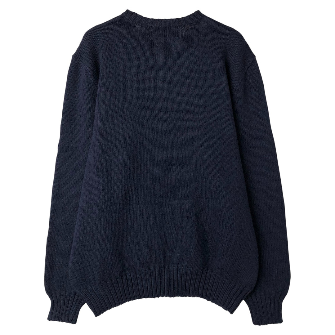 Ralph Lauren POLO by Ralph Lauren Cotton Knit Sweater Men's L size cotton navy blue type Vintage Second Hand