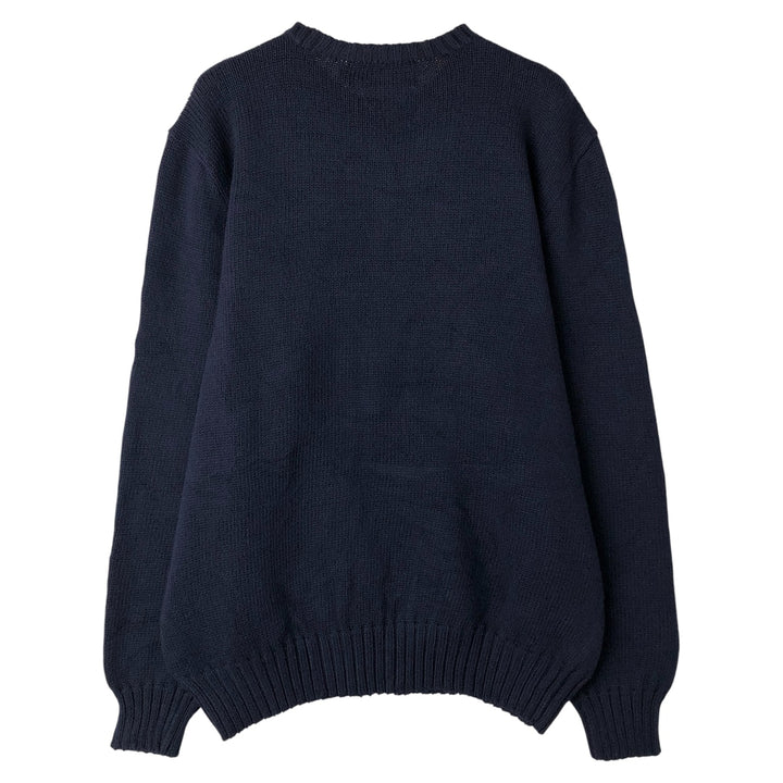 Ralph Lauren POLO by Ralph Lauren Cotton Knit Sweater Men's L size cotton navy blue type Vintage Second Hand