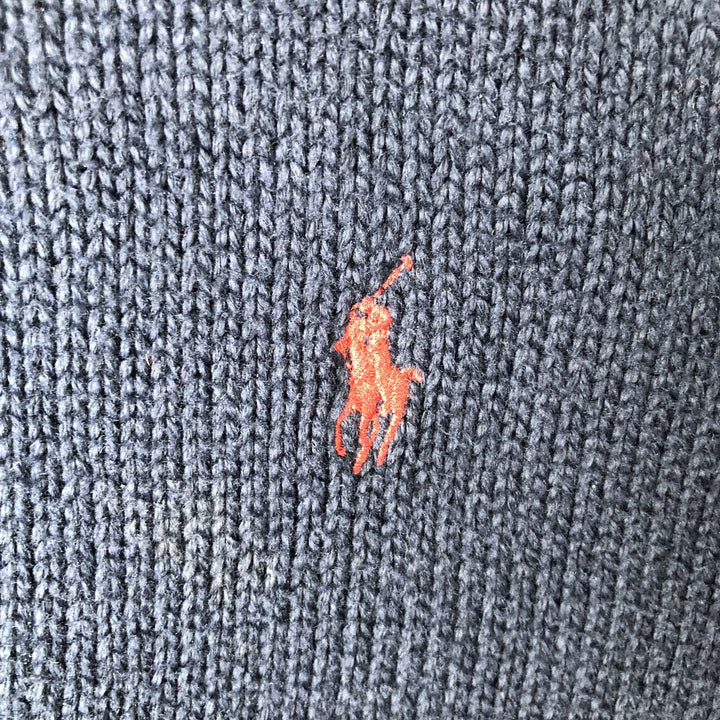 Ralph Lauren POLO by Ralph Lauren Cotton Knit Sweater Men's L size cotton navy blue type Vintage Second Hand