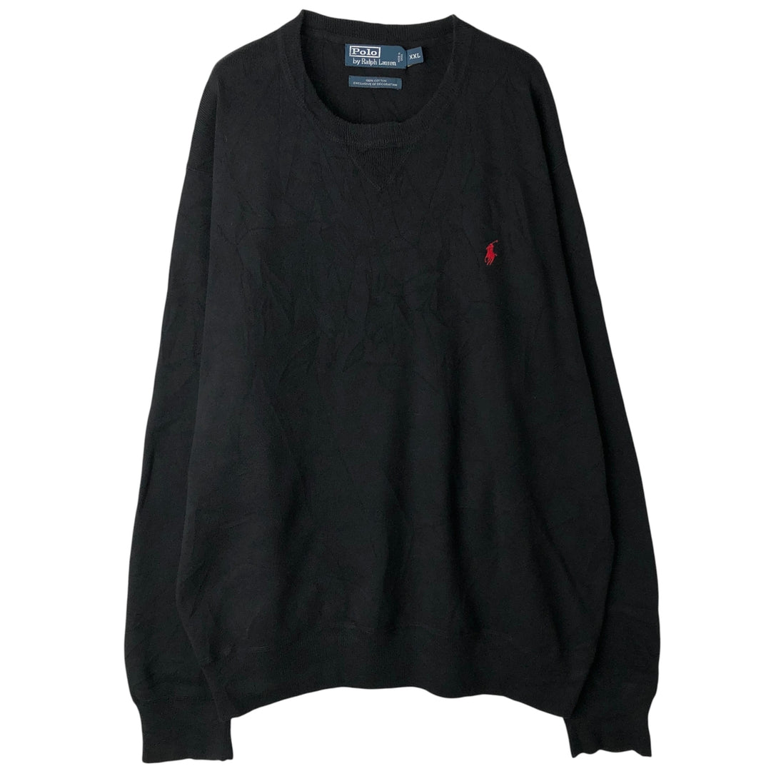 Ralph Lauren POLO by Ralph Lauren Cotton Knit Sweater Men's XXL cotton black type Vintage Second Hand