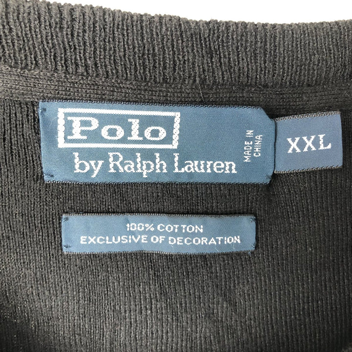 Ralph Lauren POLO by Ralph Lauren Cotton Knit Sweater Men's XXL cotton black type Vintage Second Hand
