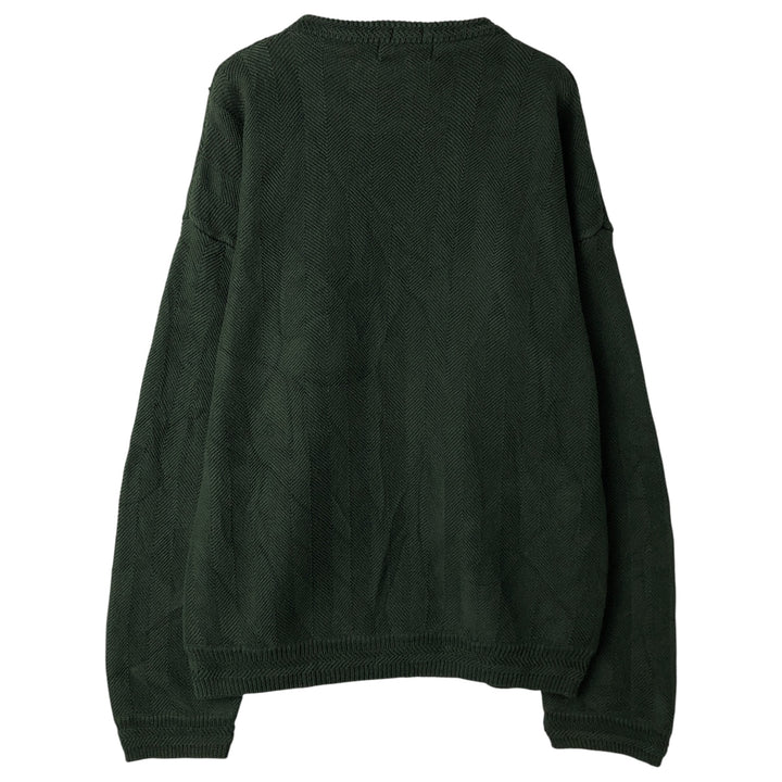 Ralph Lauren CHAPS Herringbone Cotton Knit Sweater Men's XL cotton Green type dark green Vintage Second Hand