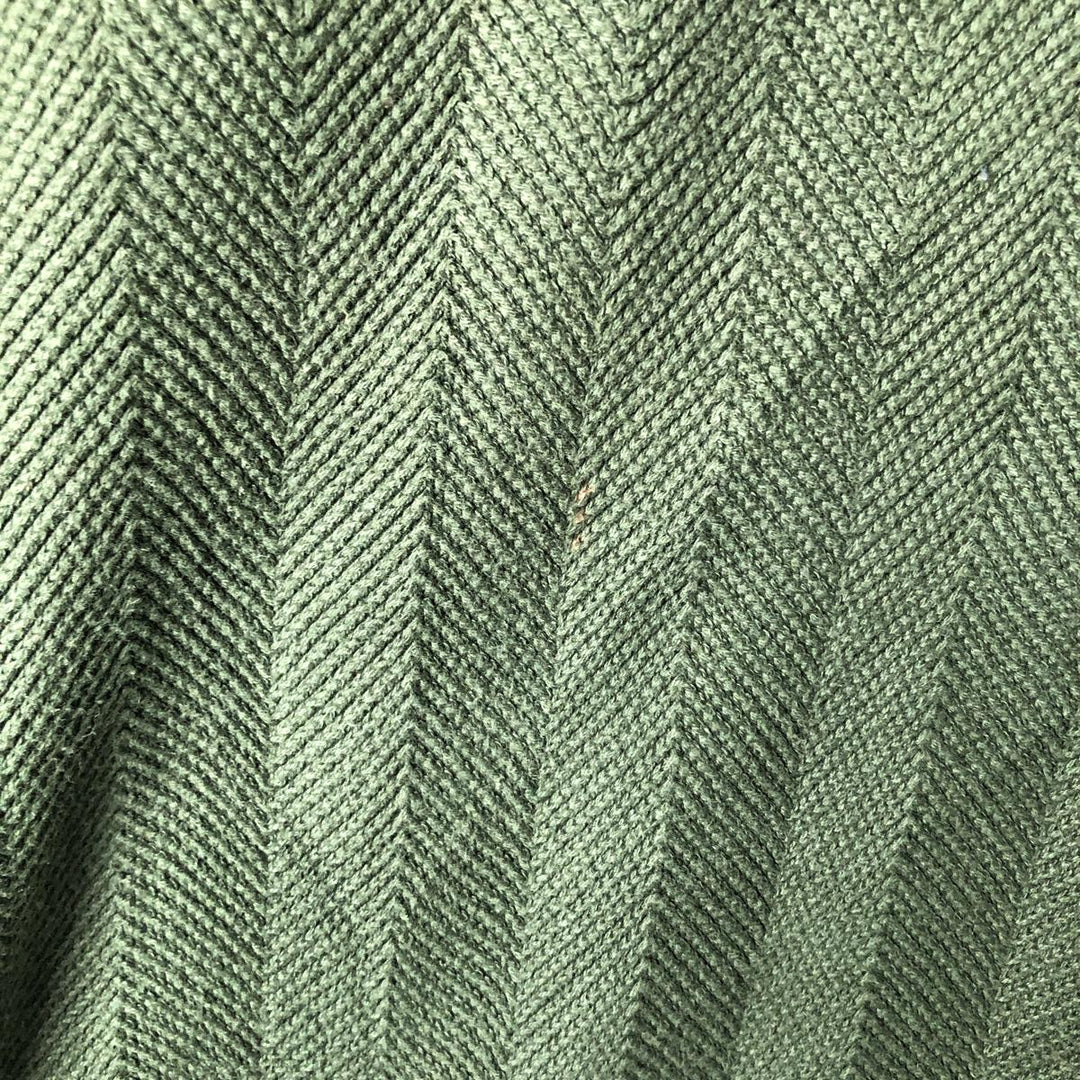 Ralph Lauren CHAPS Herringbone Cotton Knit Sweater Men's XL cotton Green type dark green Vintage Second Hand
