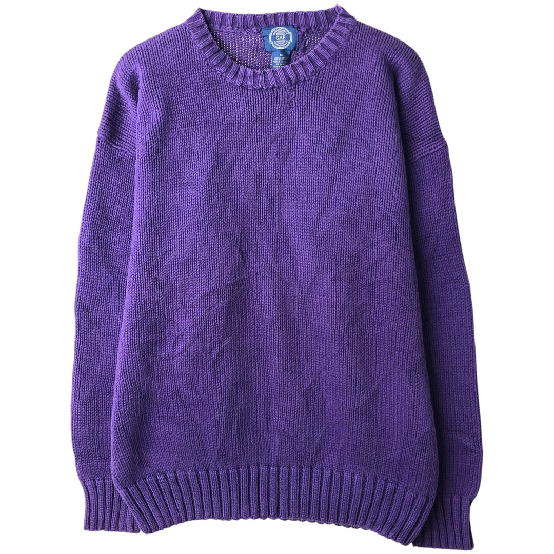 Vintage 80s-90'S GAP cotton knit sweater, made in Sri Lanka, size M, men's. cotton purple type Vintage Second Hand