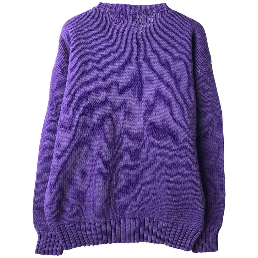 Vintage 80s-90'S GAP cotton knit sweater, made in Sri Lanka, size M, men's. cotton purple type Vintage Second Hand