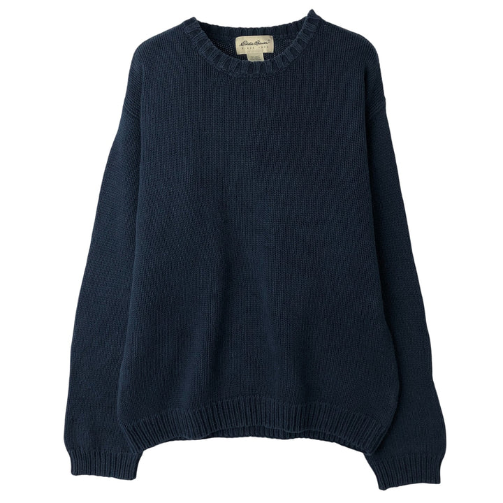 Eddie Bauer Cotton Knit Sweater, Men's Size Small cotton navy blue type Vintage Second Hand