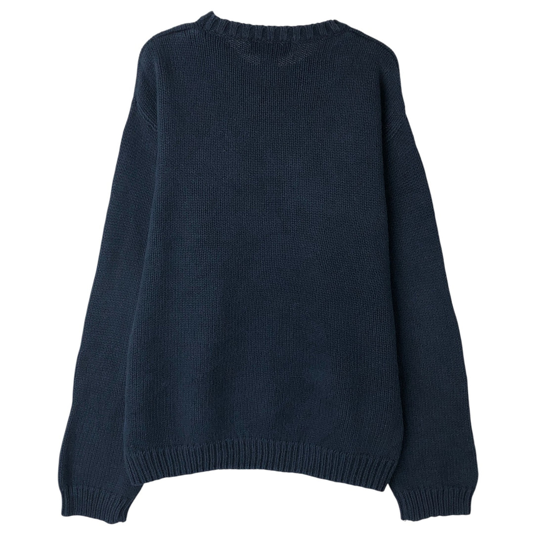 Eddie Bauer Cotton Knit Sweater, Men's Size Small cotton navy blue type Vintage Second Hand