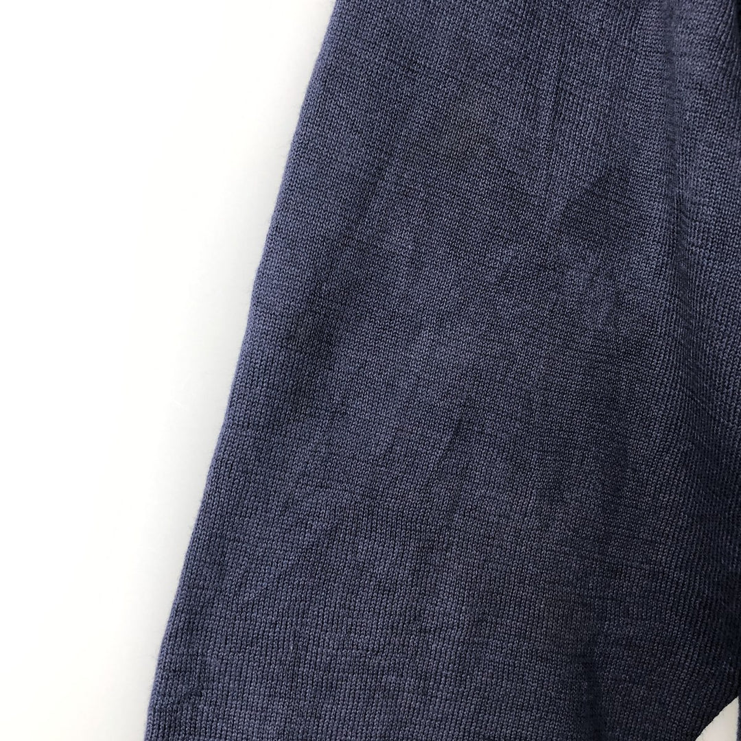 90s-00'S Vintage LLBean Men's Polo Knit Sweater, Size L cotton navy blue type Vintage Second Hand