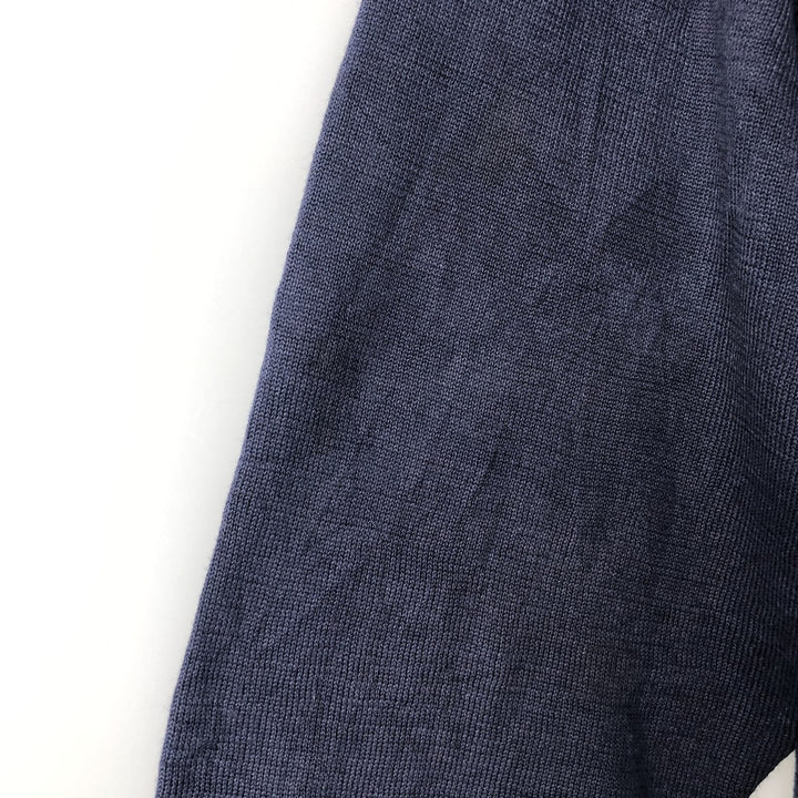 90s-00'S Vintage LLBean Men's Polo Knit Sweater, Size L cotton navy blue type Vintage Second Hand