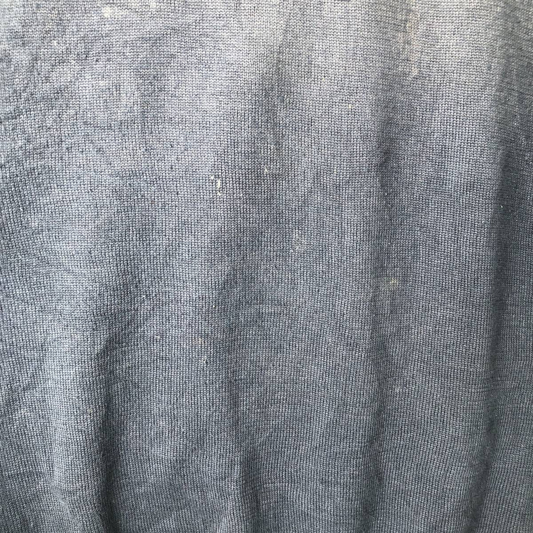 90s-00'S Vintage LLBean Men's Polo Knit Sweater, Size L cotton navy blue type Vintage Second Hand