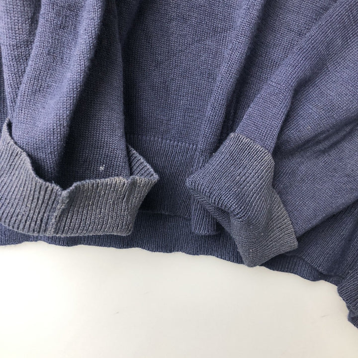 90s-00'S Vintage LLBean Men's Polo Knit Sweater, Size L cotton navy blue type Vintage Second Hand