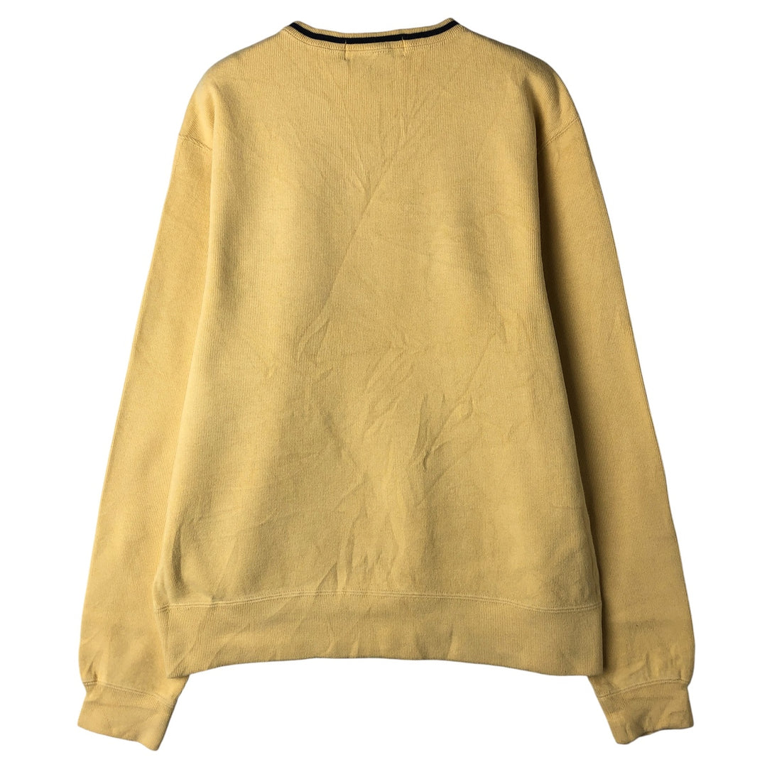 Ralph Lauren POLO by Ralph Lauren V-neck cotton knit sweater, men's size S cotton lemon yellow Vintage Second Hand