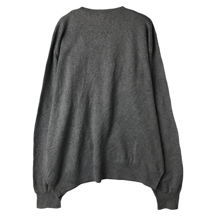 Ralph Lauren POLO GOLF V-neck cotton knit sweater, men's size L cotton gray type Vintage Second Hand