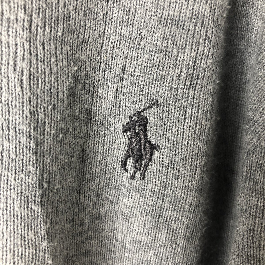 Ralph Lauren POLO GOLF V-neck cotton knit sweater, men's size L cotton gray type Vintage Second Hand