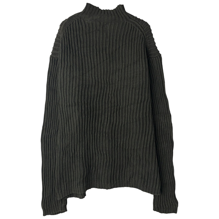 Vintage 90s-00'S GAP ribbed high-neck cotton knit sweater, men's size L. cotton Khaki type Vintage Second Hand