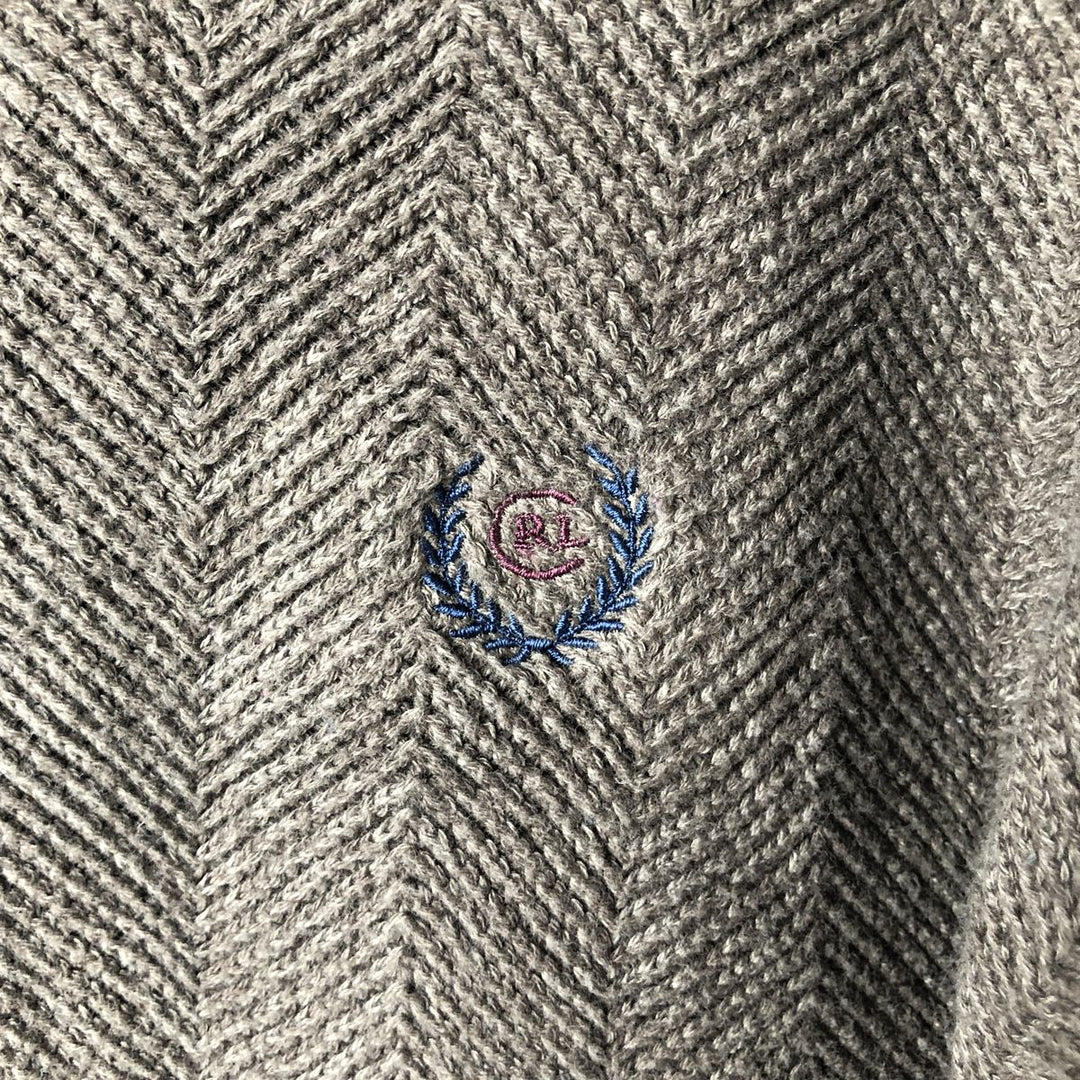 Ralph Lauren CHAPS Herringbone Cotton Knit Sweater, Men's Size L cotton brown type Vintage Second Hand