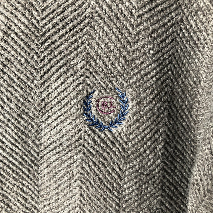 Ralph Lauren CHAPS Herringbone Cotton Knit Sweater, Men's Size L cotton brown type Vintage Second Hand