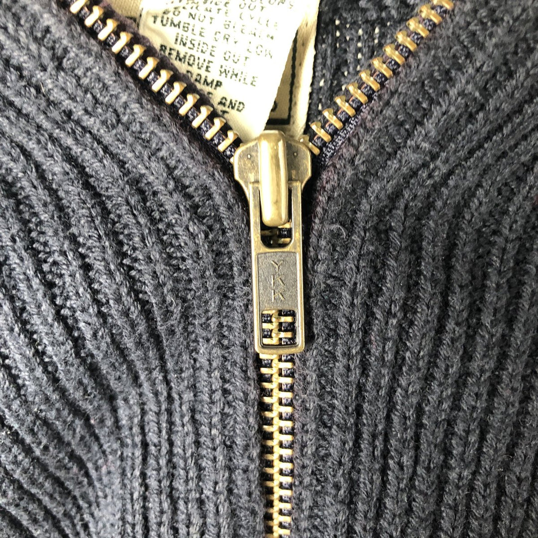 Vintage LLBean ribbed driver's knit sweater from the 90'S to 00s, size L, men's. cotton navy blue type Vintage Second Hand