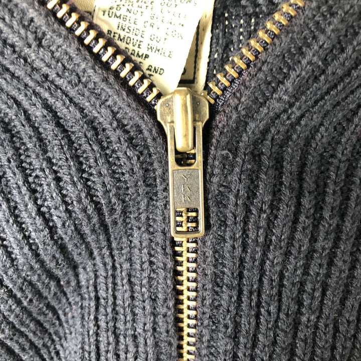 Vintage LLBean ribbed driver's knit sweater from the 90'S to 00s, size L, men's. cotton navy blue type Vintage Second Hand